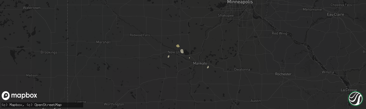 Hail map in Courtland, MN on April 17, 2026