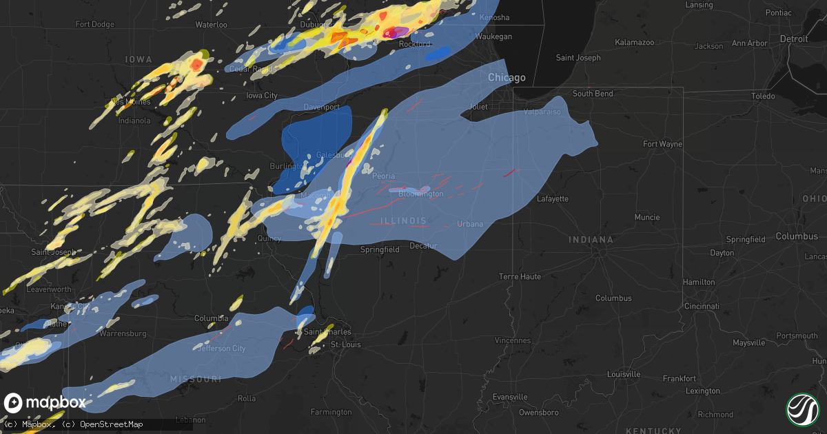 Hail map in Illinois on April 17, 2026