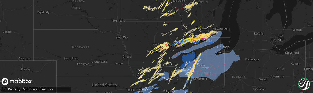 Hail map in Iowa on April 17, 2026