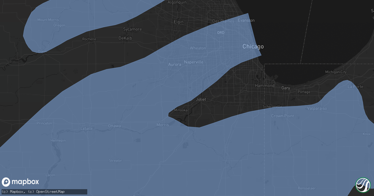 Hail map in Joliet, IL on April 17, 2026