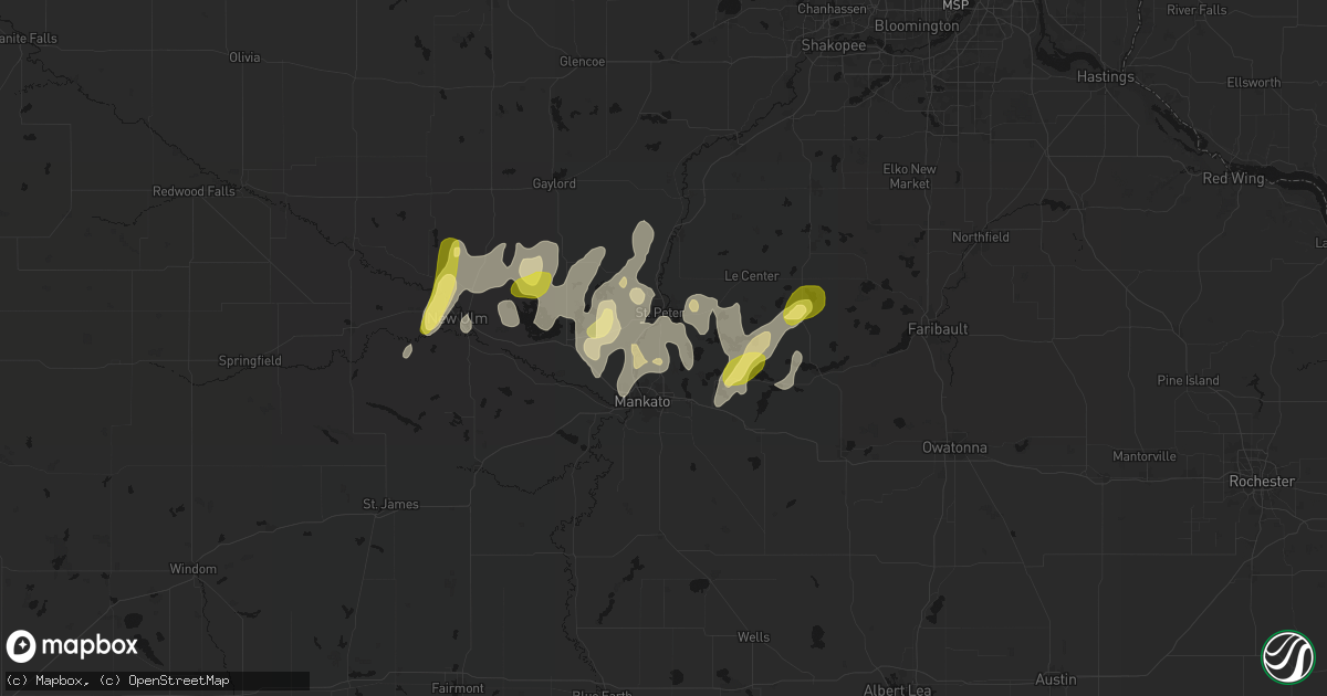 Hail map in Kasota, MN on April 17, 2026