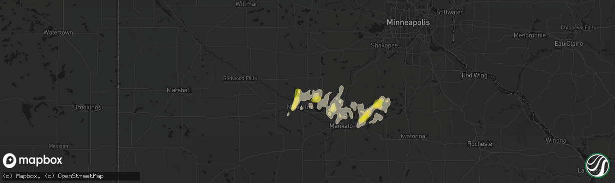 Hail map in Lafayette, MN on April 17, 2026