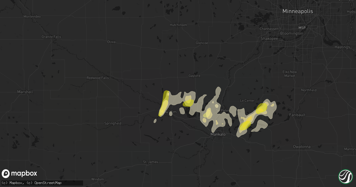 Hail map in Lafayette, MN on April 17, 2026