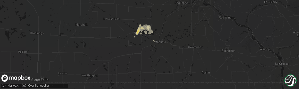 Hail map in Lake Crystal, MN on April 17, 2026