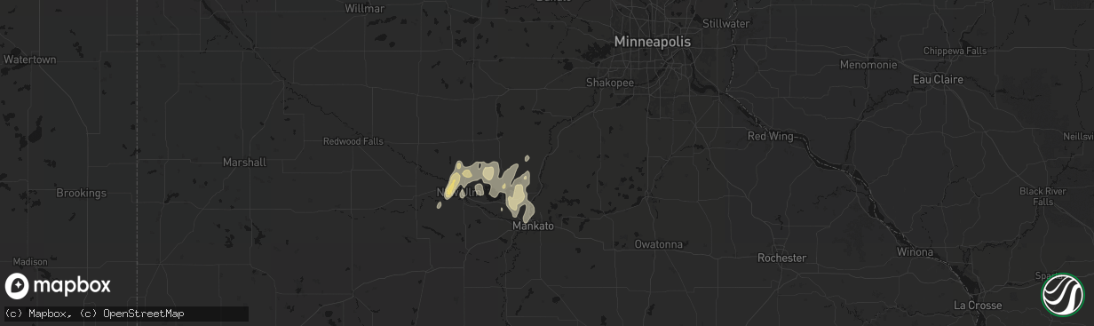 Hail map in Le Sueur, MN on April 17, 2026