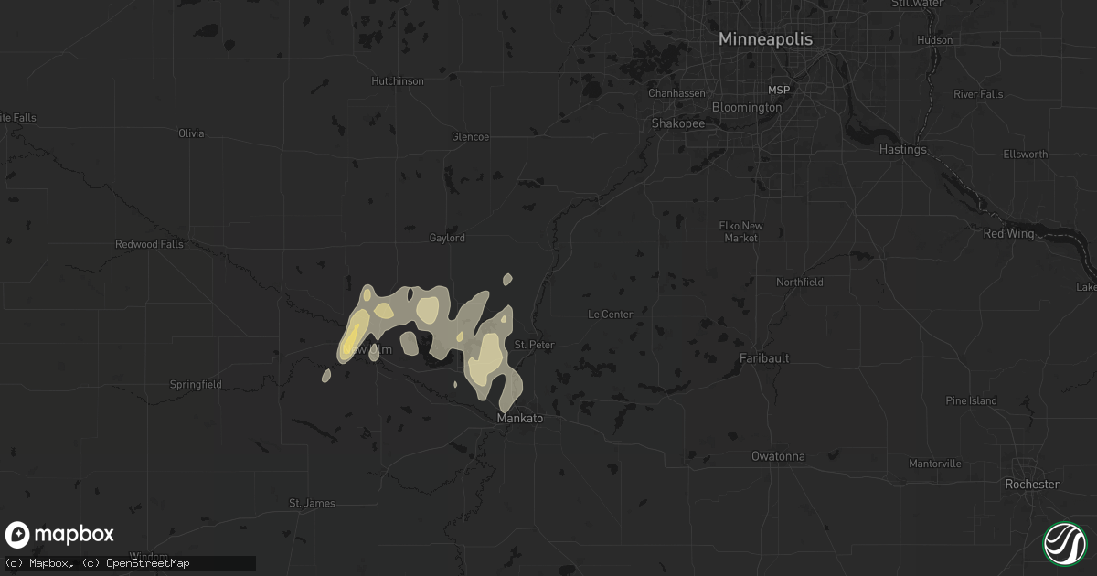 Hail map in Le Sueur, MN on April 17, 2026
