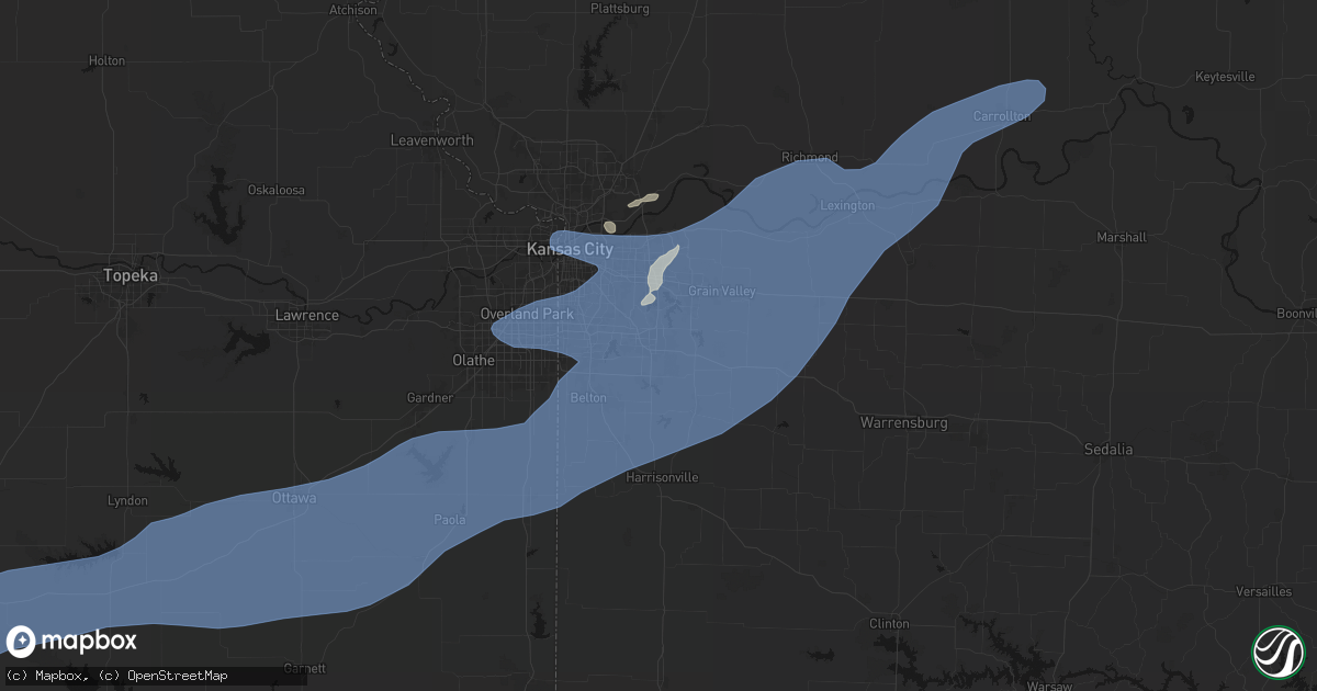 Hail map in Lees Summit, MO on April 17, 2026