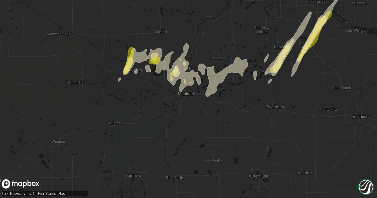 Hail map in Mankato, MN on April 17, 2026