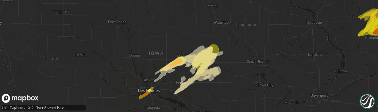 Hail map in Marshalltown, IA on April 17, 2026