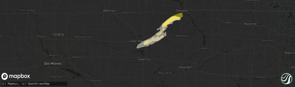 Hail map in Mount Vernon, IA on April 17, 2026