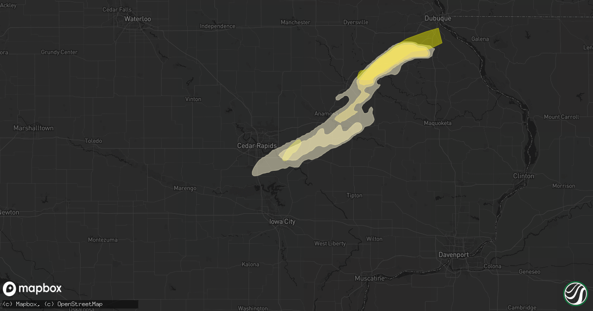 Hail map in Mount Vernon, IA on April 17, 2026