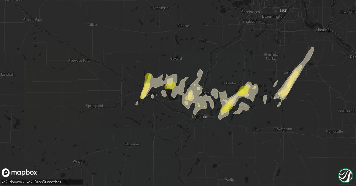 Hail map in Nicollet, MN on April 17, 2026