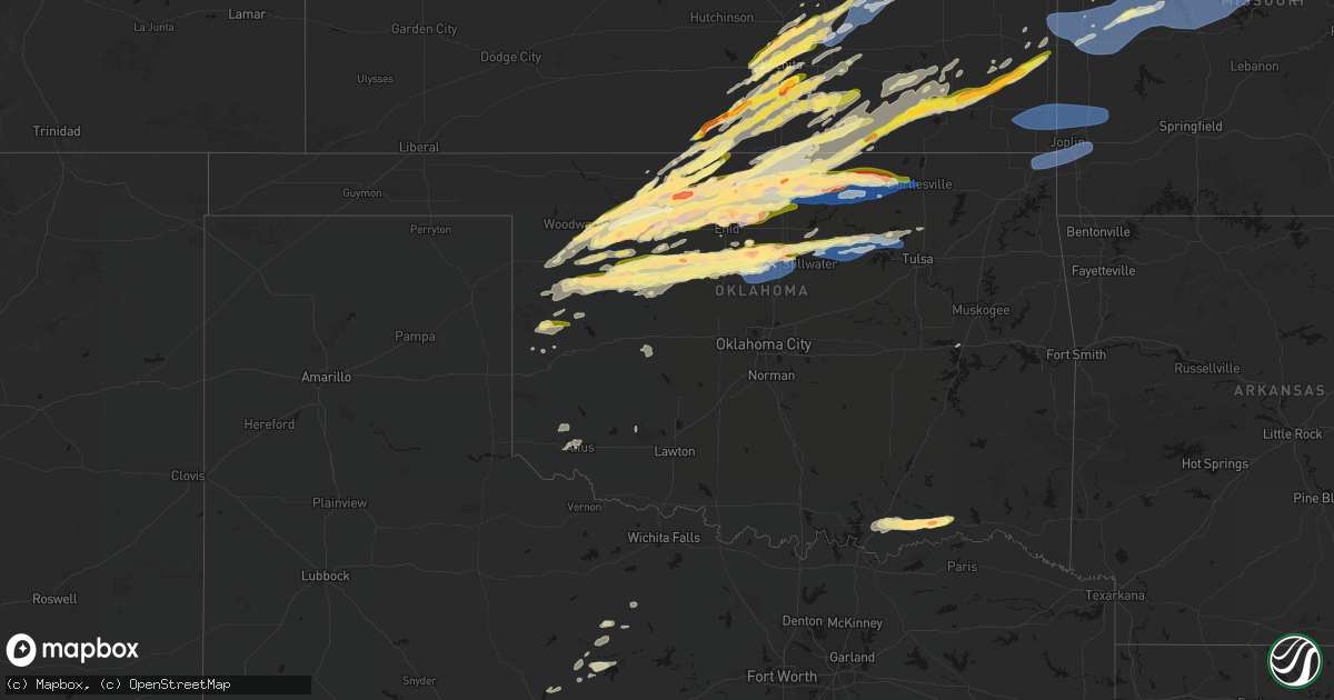 Hail map in Oklahoma on April 17, 2026