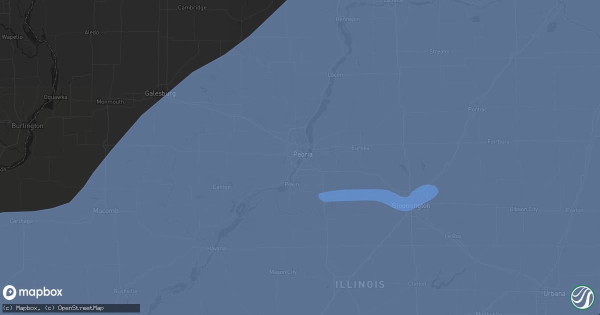 Hail map in Peoria, IL on April 17, 2026