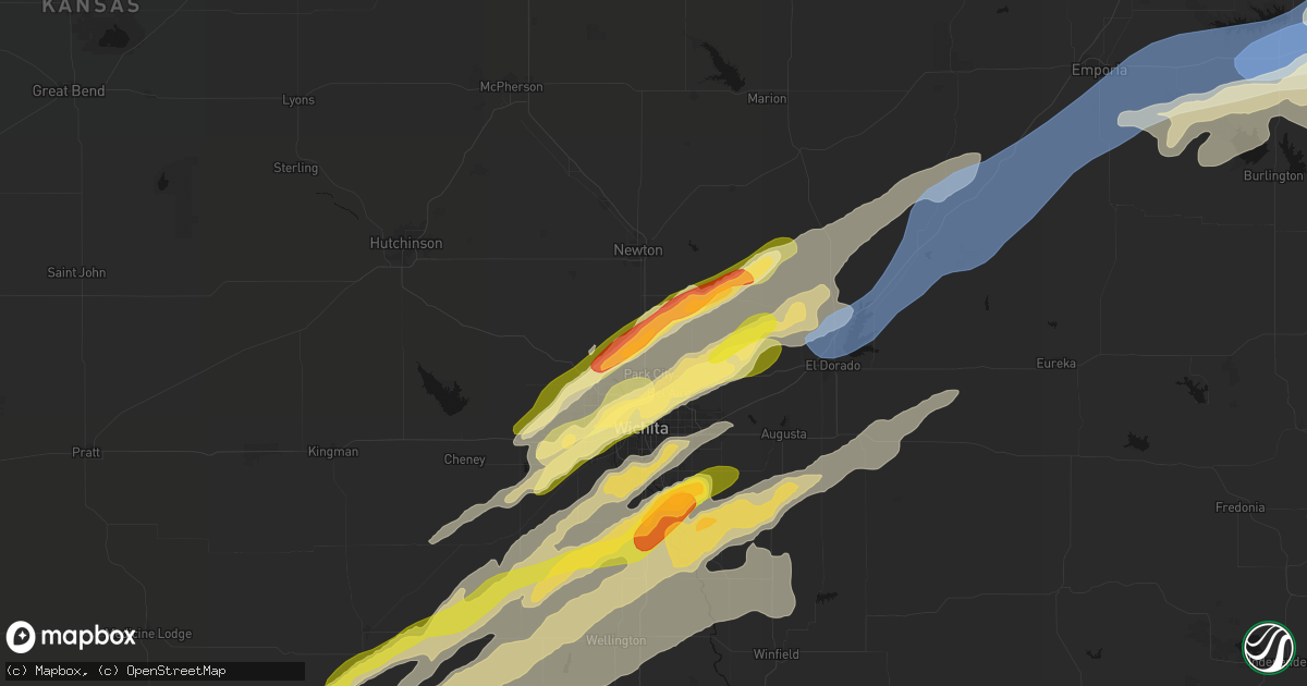 Hail map in Valley Center, KS on April 17, 2026