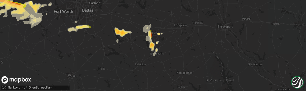 Hail map in Bullard, TX on April 18, 2015