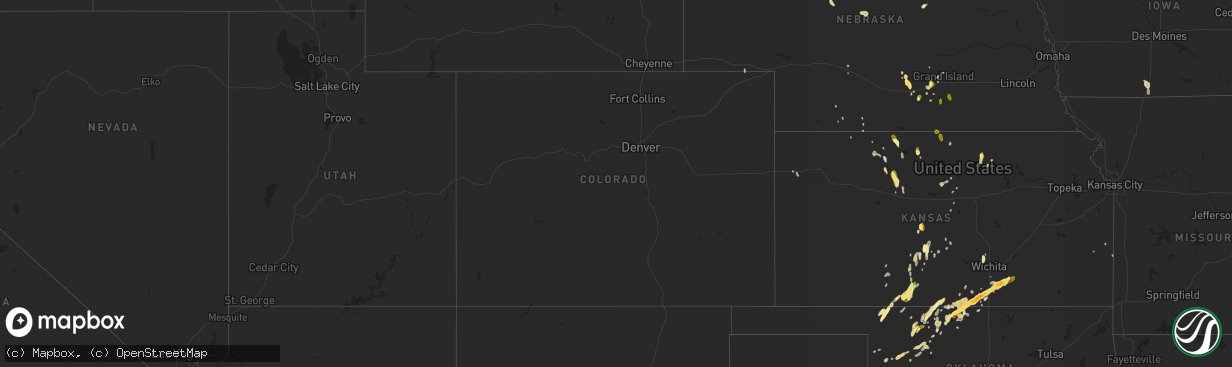 Hail map in Colorado on April 18, 2015