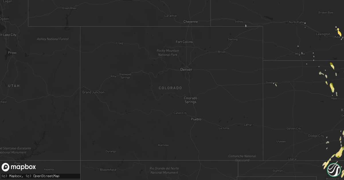 Hail map in Colorado on April 18, 2015