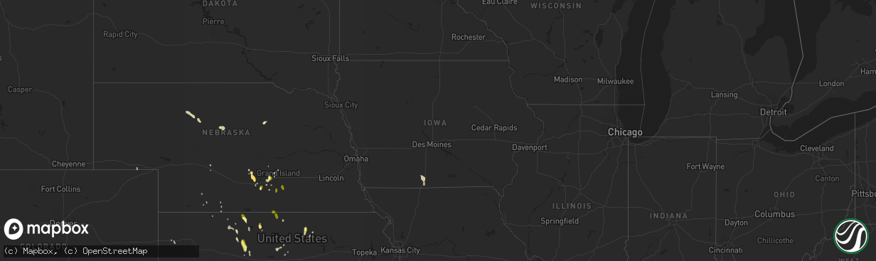 Hail map in Iowa on April 18, 2015