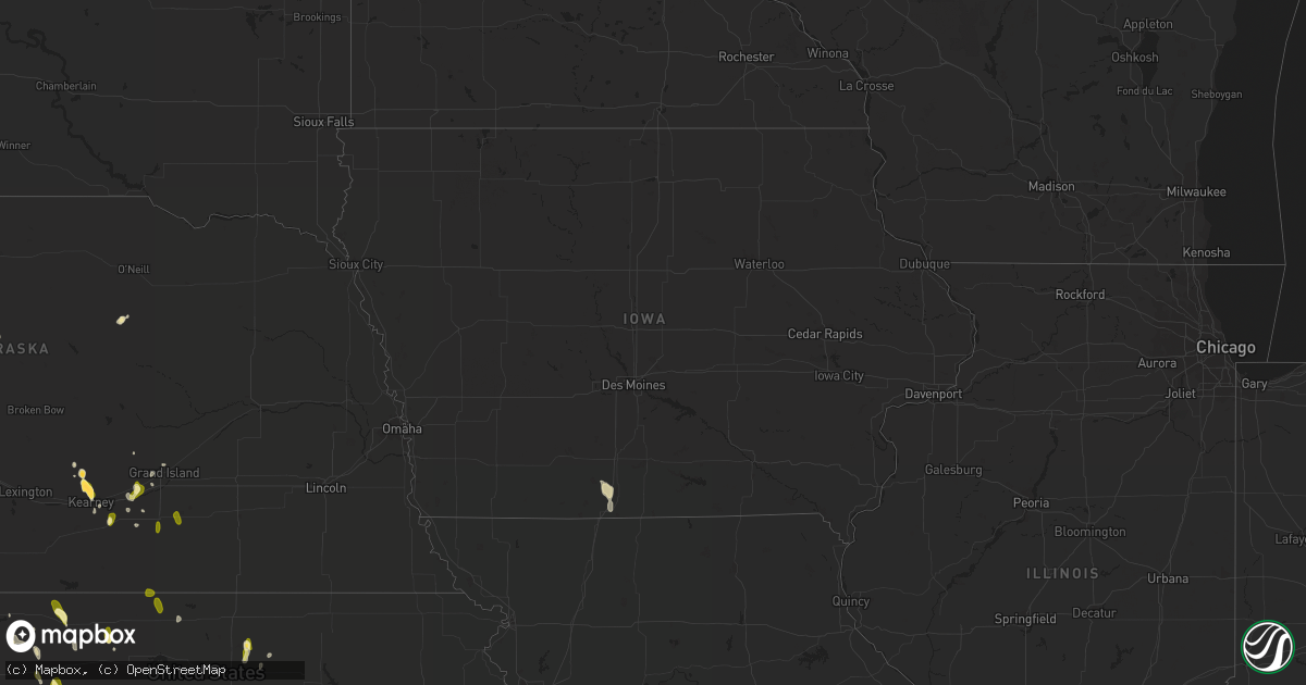 Hail map in Iowa on April 18, 2015