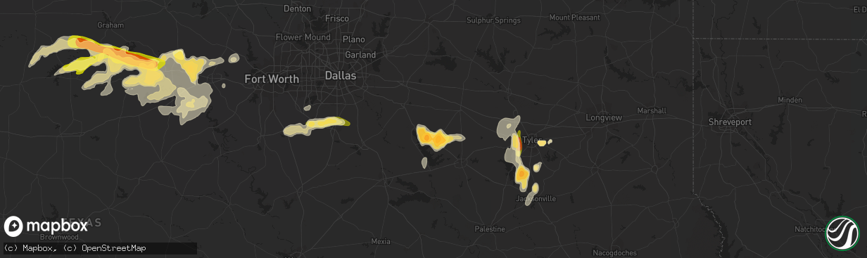 Hail map in Mabank, TX on April 18, 2015