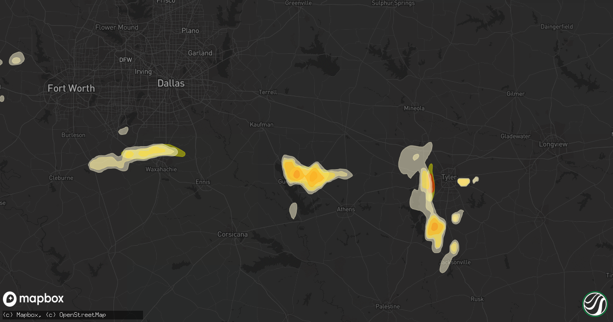 Hail map in Mabank, TX on April 18, 2015