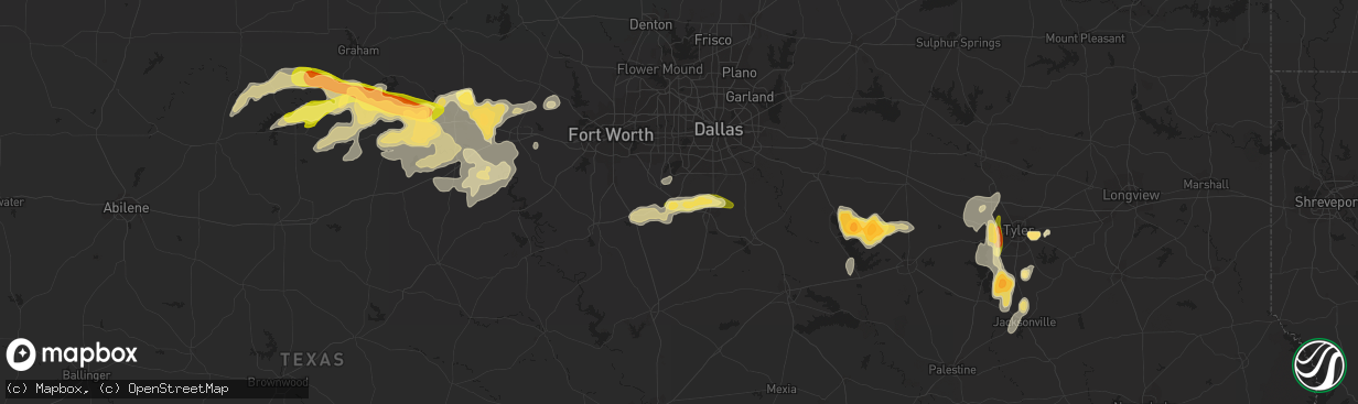 Hail map in Midlothian, TX on April 18, 2015