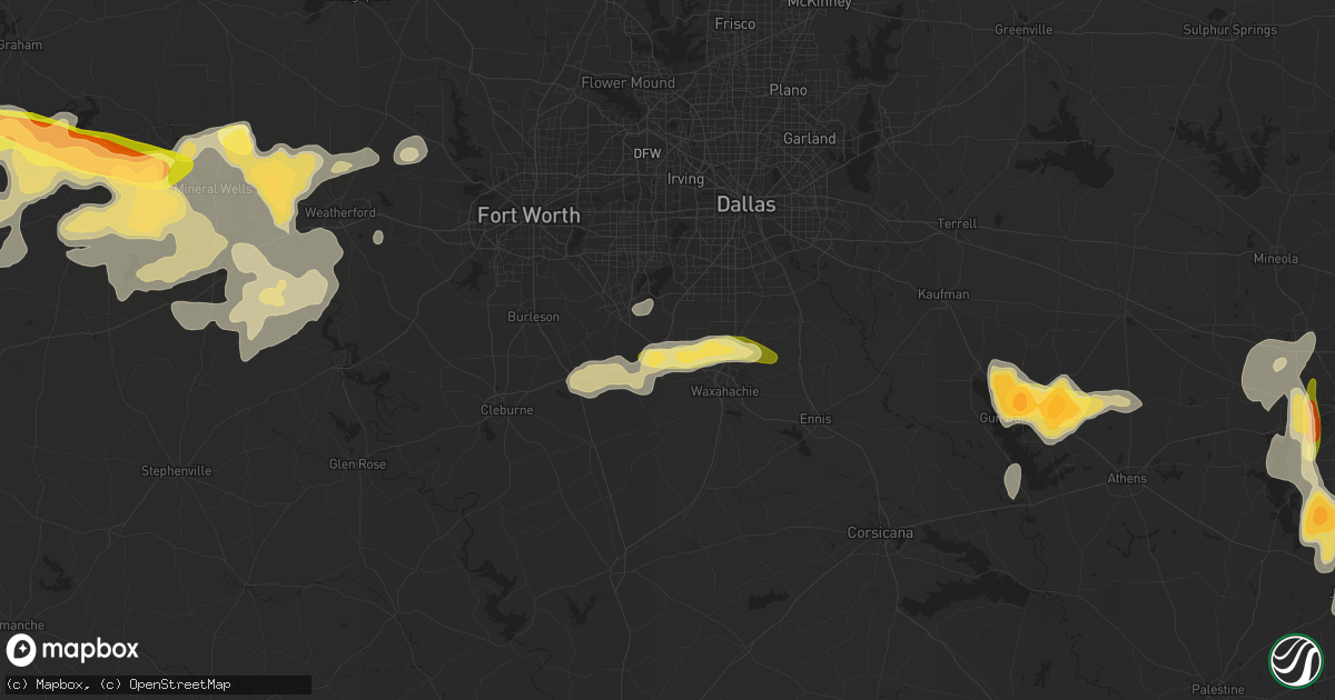 Hail map in Midlothian, TX on April 18, 2015