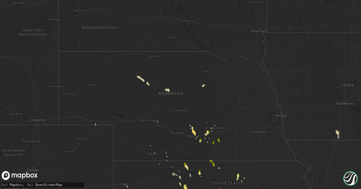 Hail map in Nebraska on April 18, 2015