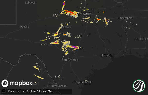 Hail map preview on 04-18-2015