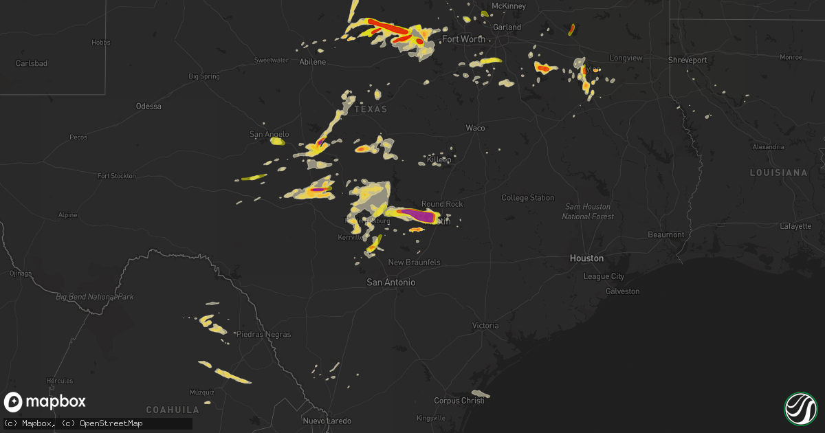Hail map on April 18, 2015