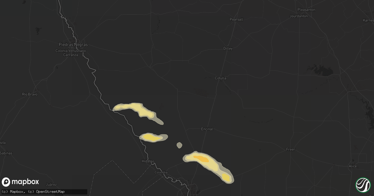 Hail map in Robstown, TX on April 18, 2016