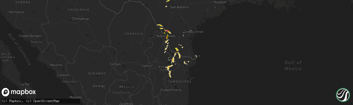 Hail map on April 18, 2016