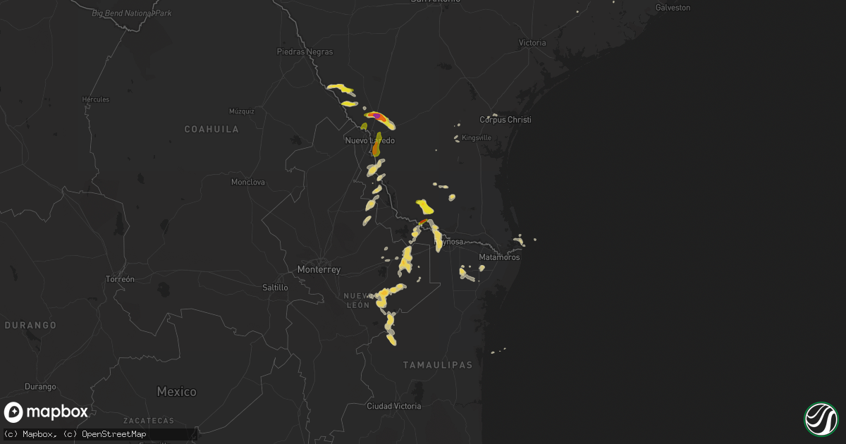 Hail map on April 18, 2016