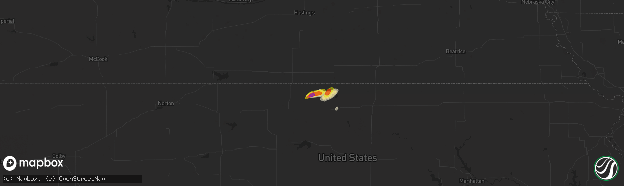 Hail map in Burr Oak, KS on April 18, 2017