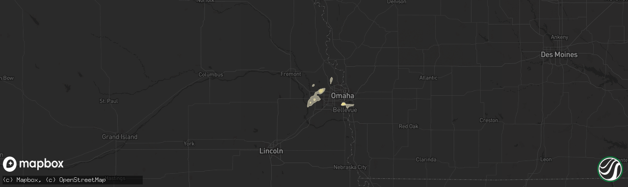 Hail map in Elkhorn, NE on April 18, 2017