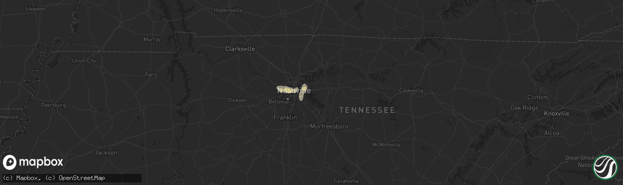 Hail map in Hermitage, TN on April 18, 2017