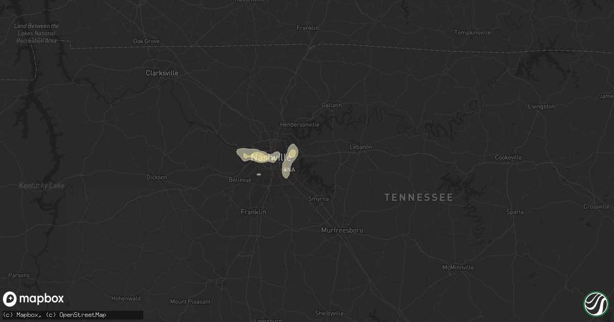 Hail map in Hermitage, TN on April 18, 2017