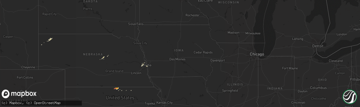 Hail map in Iowa on April 18, 2017