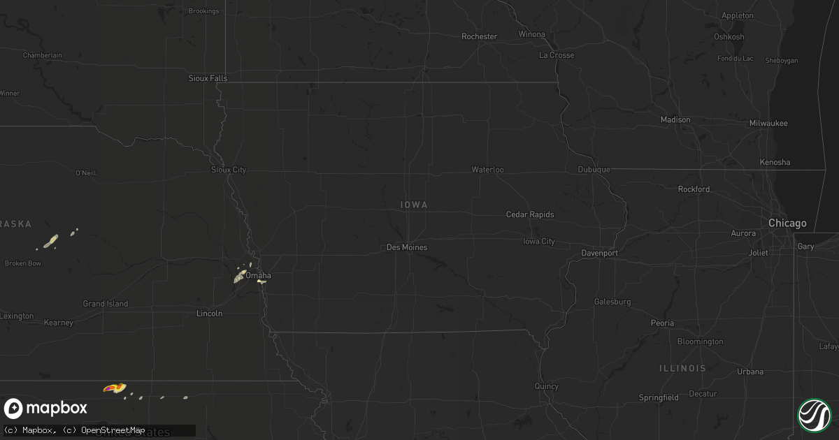 Hail map in Iowa on April 18, 2017