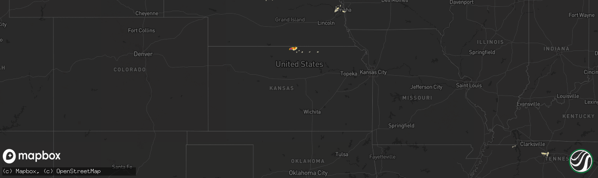 Hail map in Kansas on April 18, 2017