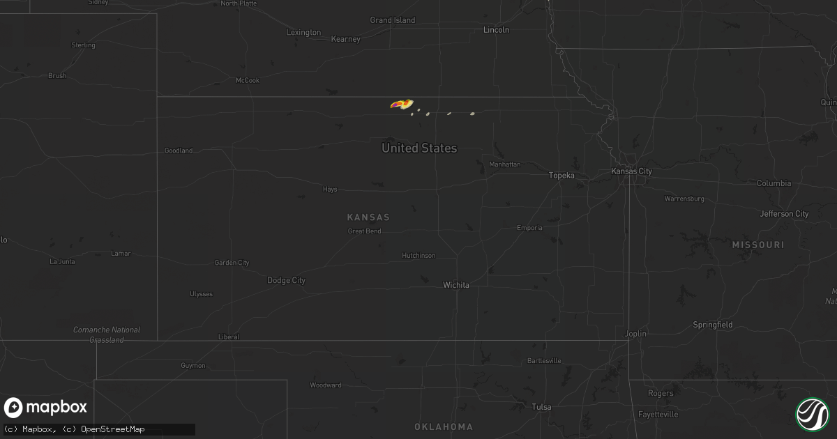 Hail map in Kansas on April 18, 2017