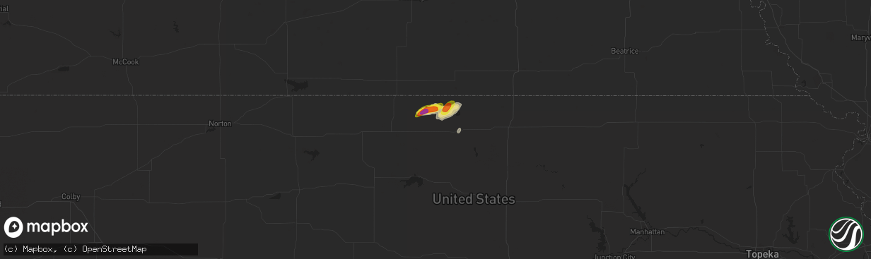 Hail map in Mankato, KS on April 18, 2017