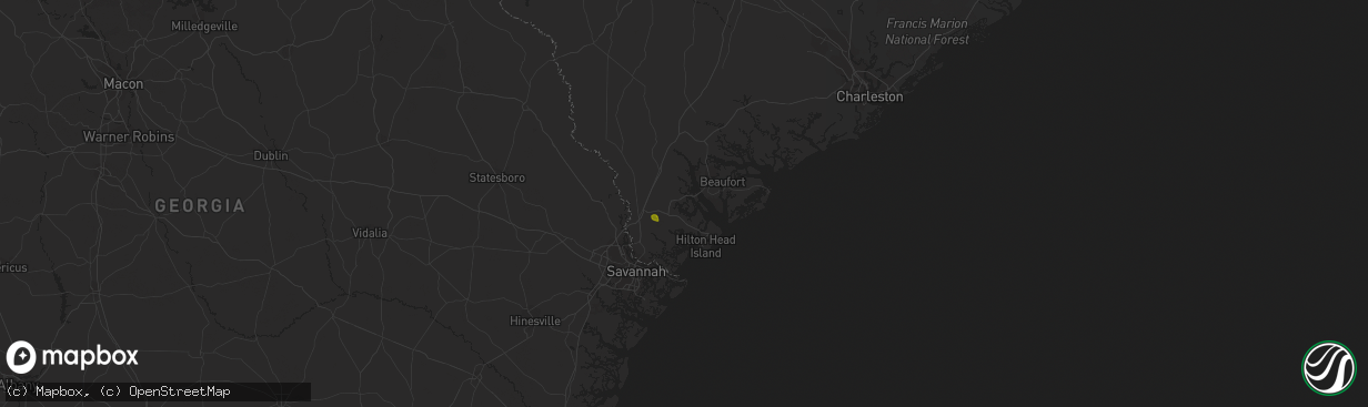 Hail map in Okatie, SC on April 18, 2017