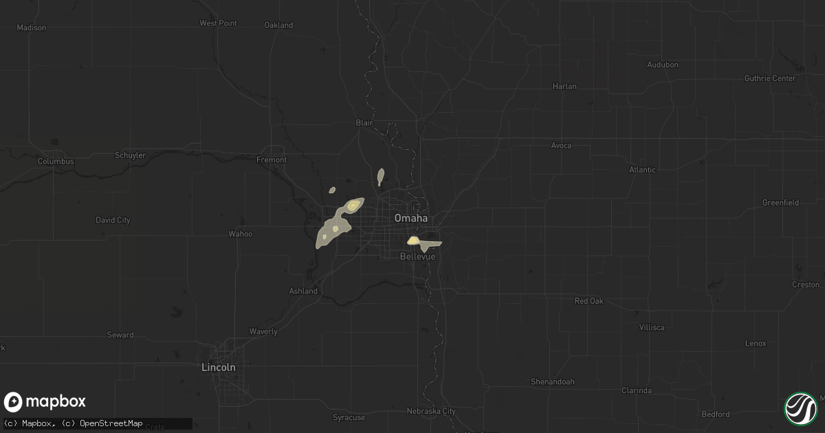 Hail map in Omaha, NE on April 18, 2017