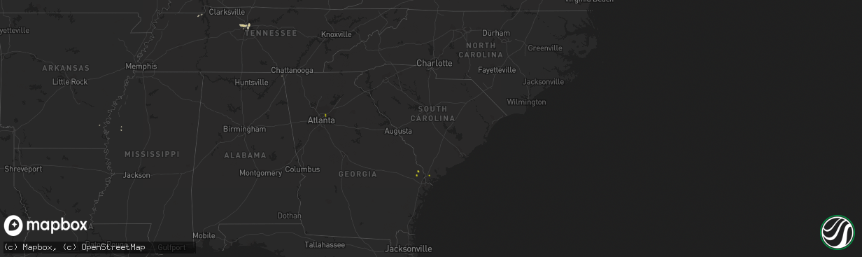 Hail map in South Carolina on April 18, 2017