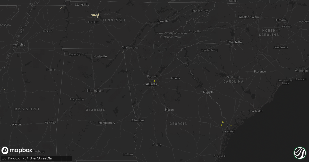 Hail map on April 18, 2017