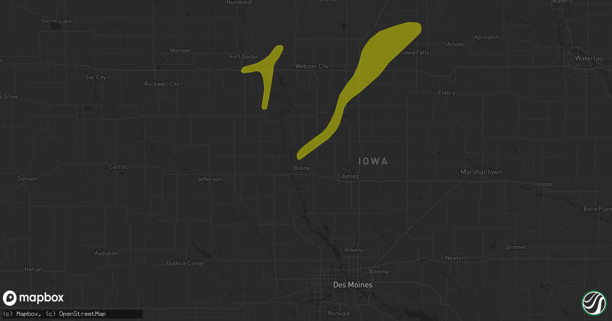 Hail map in Boone, IA on April 18, 2018