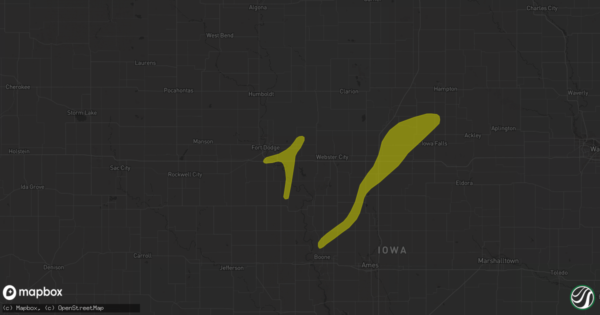 Hail map in Duncombe, IA on April 18, 2018