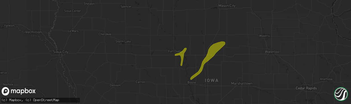 Hail map in Fort Dodge, IA on April 18, 2018